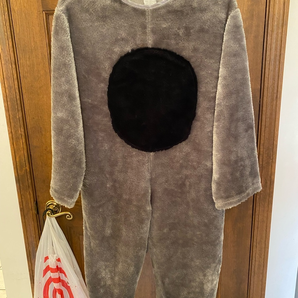 Mouse Costume w/ Velcro hood w/ears , Child sz Med/Lg - hem is loose on one leg